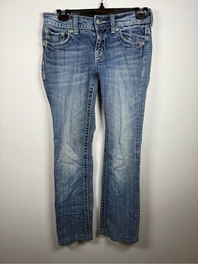 MISS ME | Y2K 00s Boot Cut Rhinestone Denim Jeans Size 27